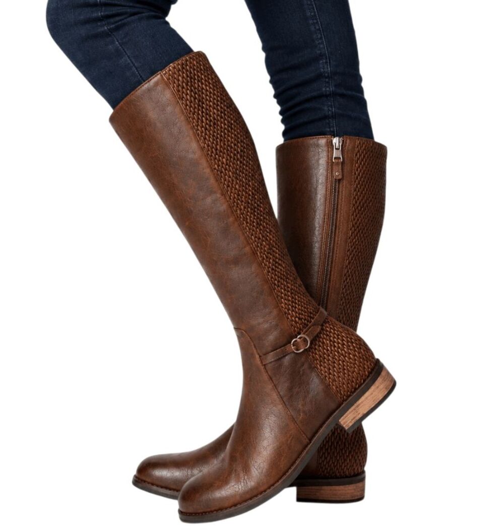 COLE HAAN Isabell Brown Leather Riding Boot Size 7B